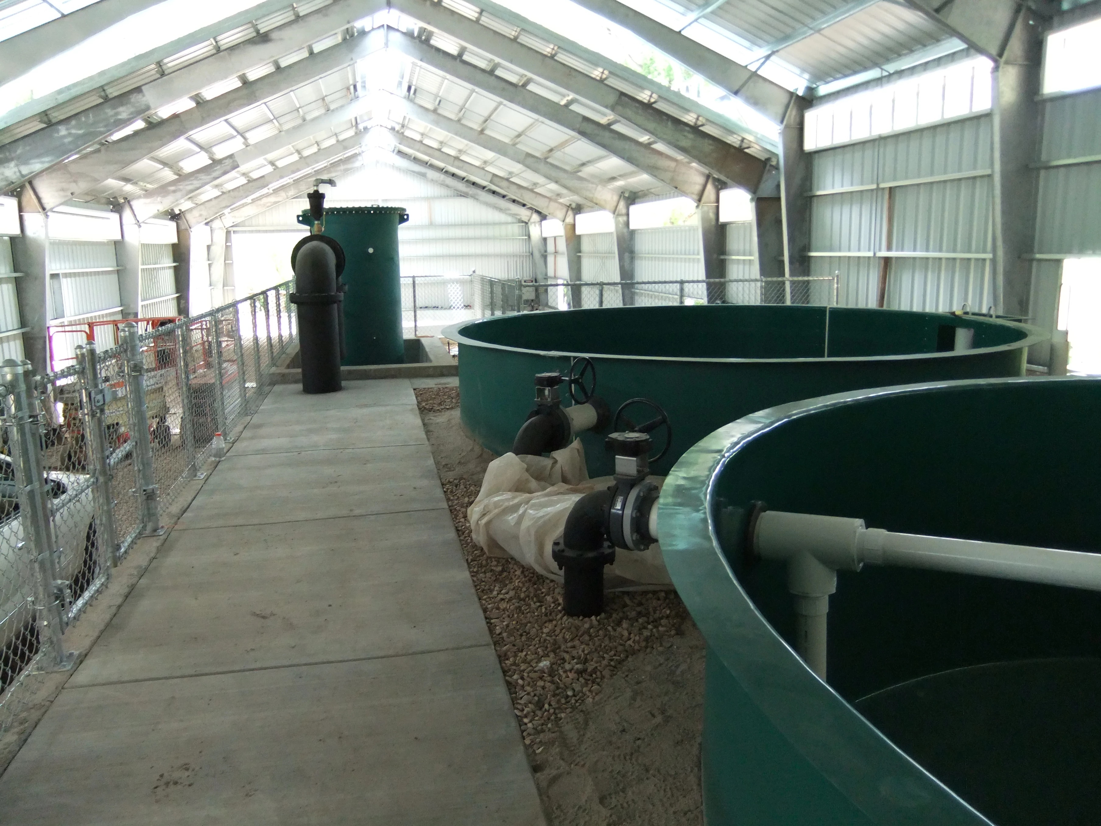 Tanks in the Ten Sleep Fish Hatchery in Wyoming