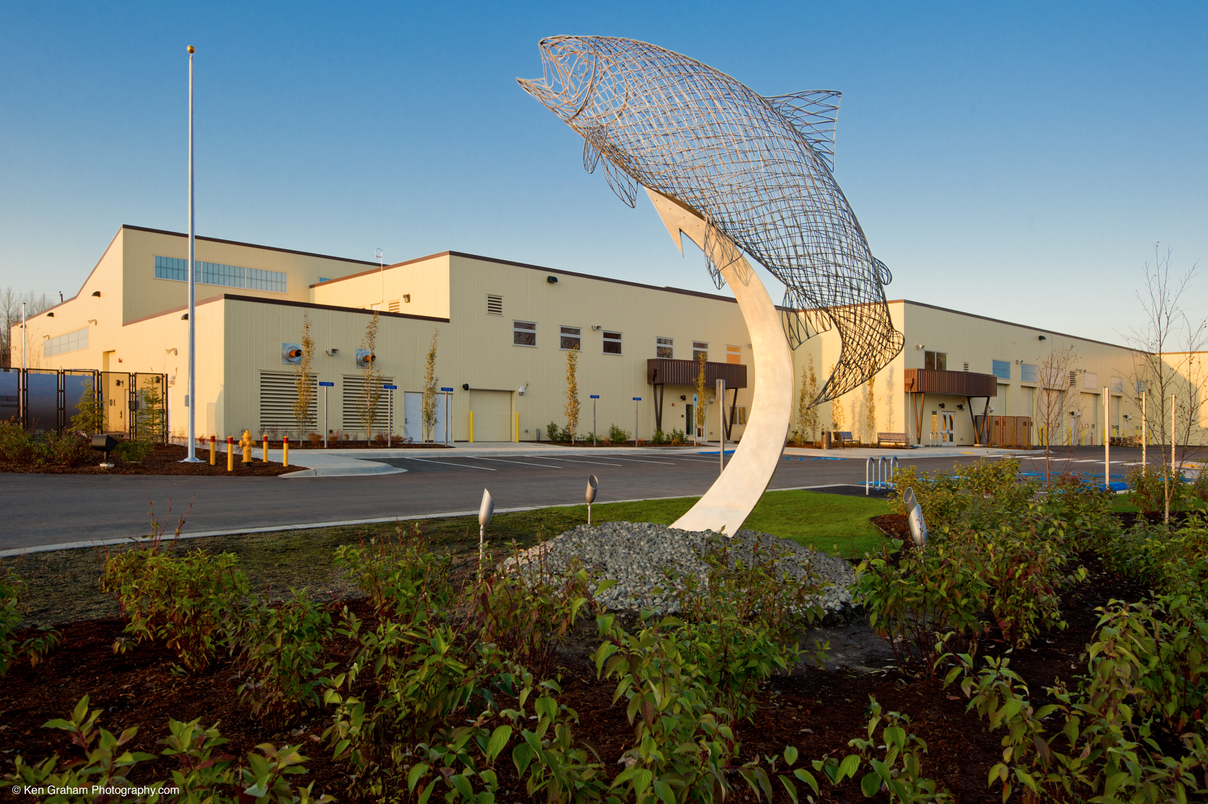 Exterior of the William Jack Hernandez Sport Fish Hatchery